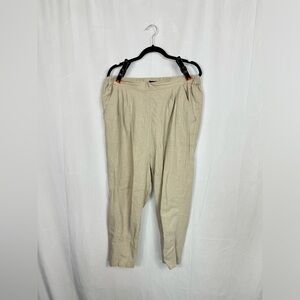Loose linen stretch waistband pants